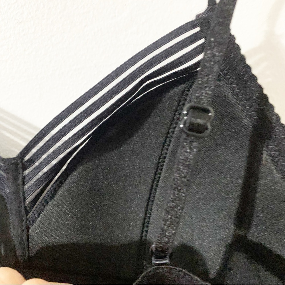 Black Mesh Strappy Bra Bralette Padded Crop Top Medium Style 8807 - Picture 8 of 12